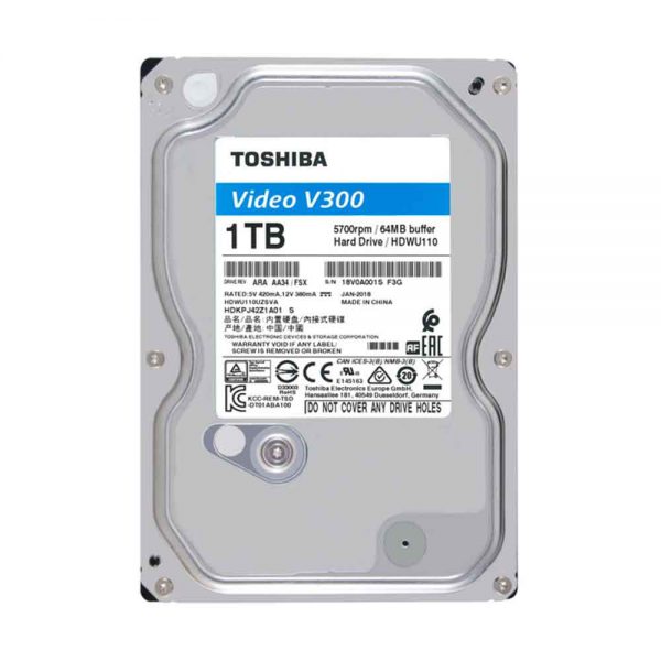 H.D.D Toshiba 1TB 7200RPM 64MbVideo V300 HDWU110UZSVA