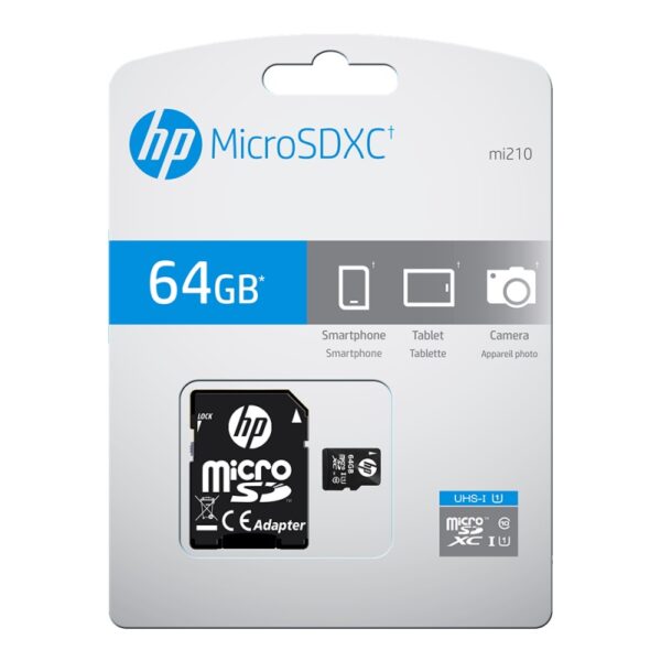 کارت حافظه MicroSDHC برند HP مدل Mi210 ظرفیت 64 گیگ