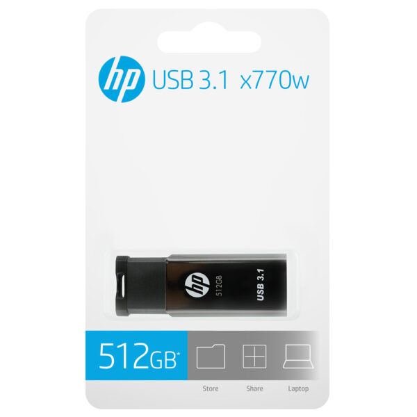 فلش مموری USB 3.1 اچ پی مدل X770w ظرفیت 512 گیگابایت