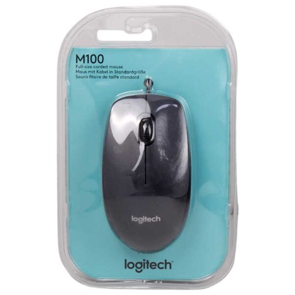 ماوس سيمی لاجيتک Logitech Wired Mouse M100 gray
