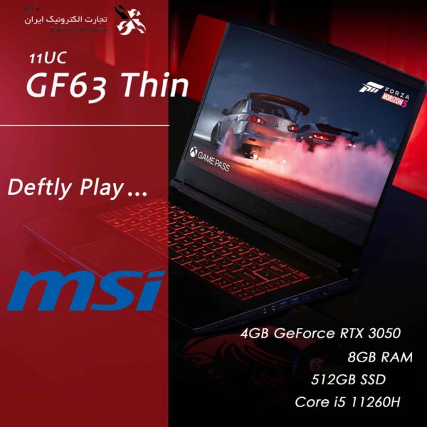 لپ تاپ ام اس آی مدل GF63 Thin 11UC i5 11260H 8GB 512GB 4GB